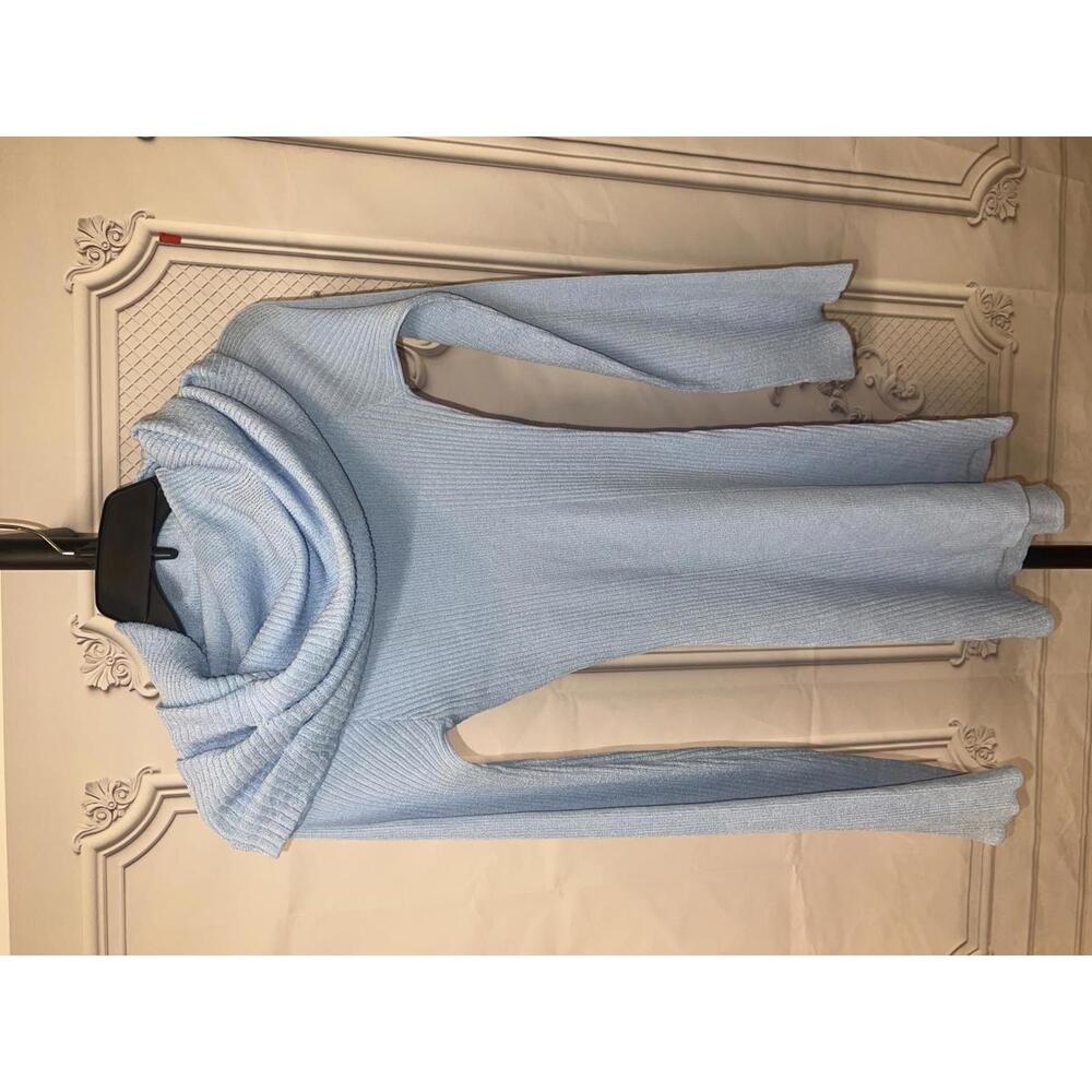 SEROYA Galli Mini Dress in Powder Blue - Picture 3 of 6